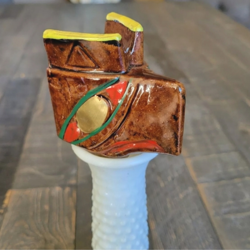 TOTEM POLE CORK VINTAGE HAWK EAGLE CREST STOPPER BOTTLE TOPPER NEW ORLEANS WINE